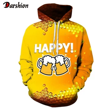 

High Quality New Men's Print Fresh Beer 3d Hoodies Pullovers Spring Tracksuit Personality Style Hoodies Fashion Streetwear Tops