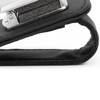 

Inner Glasses Clip Black Sun Visor Card Tickets Leather+Metal Claw Universal