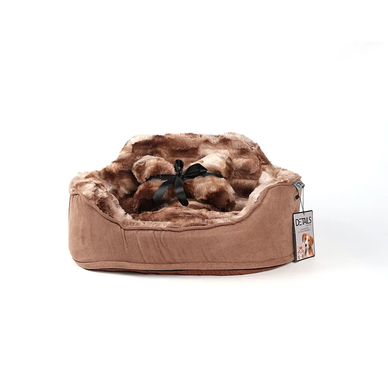 Кровать для собак зимняя теплая питомник для питомцев camas para perro Arctic velvet Роскошная пещера для кошек собачьи матрасы-лежанки - Цвет: 2