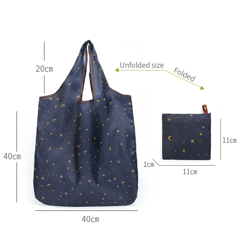 Folding Shopping Bag Eco Friendly Ladies Gift Foldable Reusable Tote Bag Portable Travel Shoulder Small Size