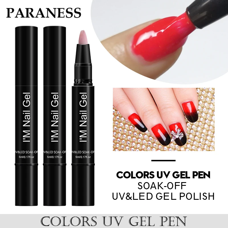 

Paraness Hybrid Nail Gel Pen Color Gel Lucky Varnish Easy To Use UV Gel Nail Polish Soak Off Top Base Gel Paint Nail Polish