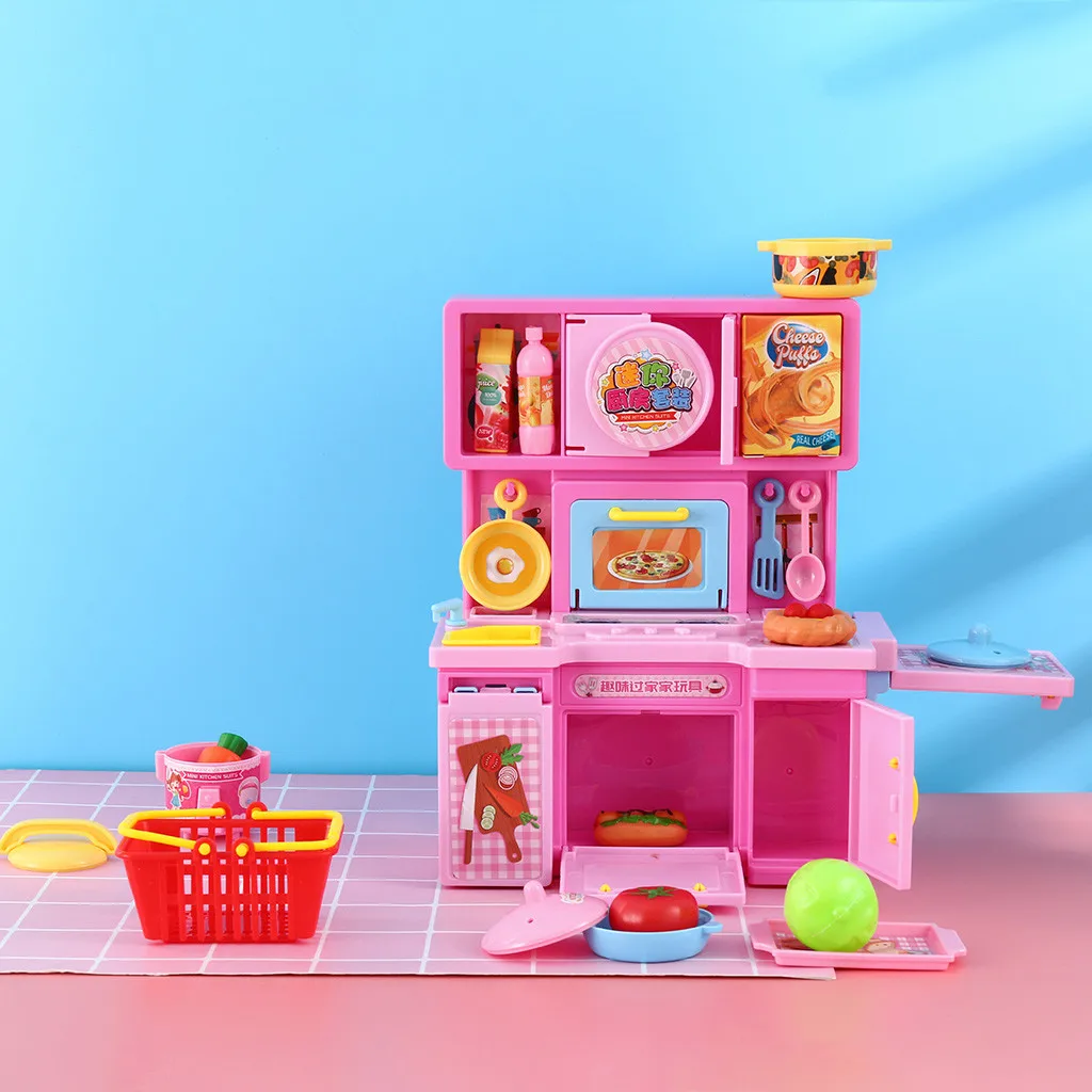 Children Pretend Role Play Toys Cooking Kitchen Cookware Kids Mini Playset Dollhouse Classic Kids Educational Toys Gifts M50