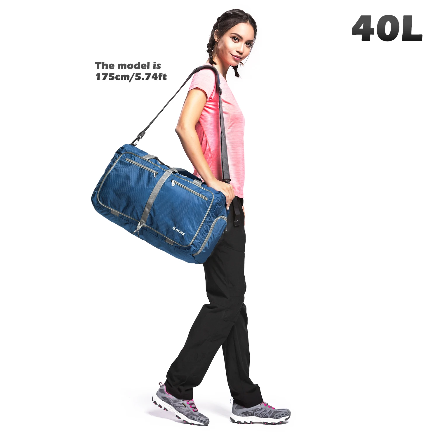 Dark Blue Gonex 40L дорожная сумка для багажа для мужчин и женщин 210d нейлон дорожные сумки складные Сверхлегкая сумка для отдыха деловой поездки - Цвет: Dark Blue