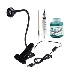 Green Oil UV Curing Solder Mask Paint Kit with Accessories (Lamp 4 in 1)