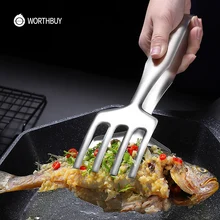 Multifunctional BBQ Tongs Stainless Steel Food Tongs For Steak Fish BBQ Turners Spatula Kitchen Cooking Utensils Tools