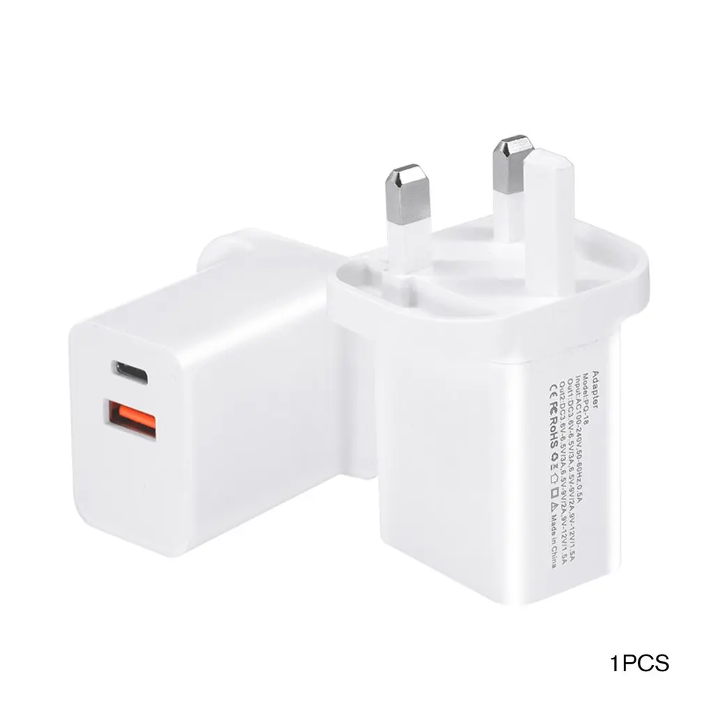 UK-Fixed 18 Вт PD+ QC3.0 зарядное устройство Быстрая зарядка usb зарядная станция адаптер питания Универсальный мобильный телефон Настольный настенный дом - Цвет: UK-Fixed