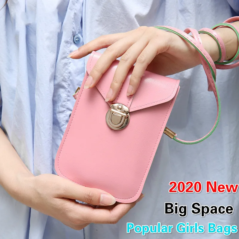 Женская однотонная мини сумка с ремешком на застежке|Сумки для телефона| |