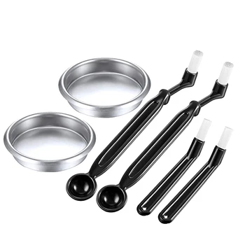

Coffee Machine Cleaning Set,Coffee Machine Brush Back Flush Insert Metal Blind Filter 58 mmfor Espresso Machine