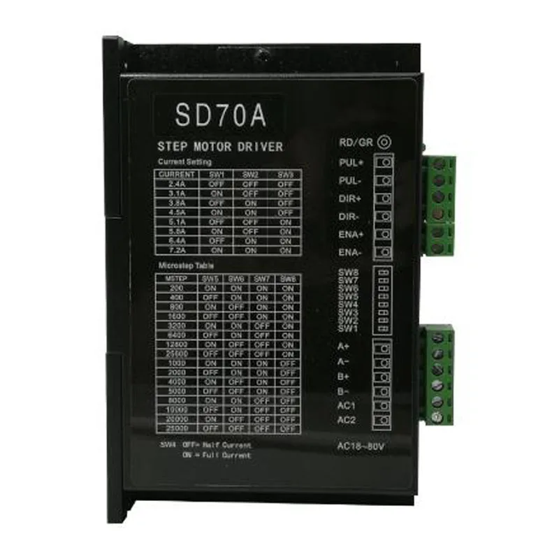 

SD70A driver 57/86 2-phase stepper motor driver 7A AC/DC universal with DSP digital than MA860 M860H