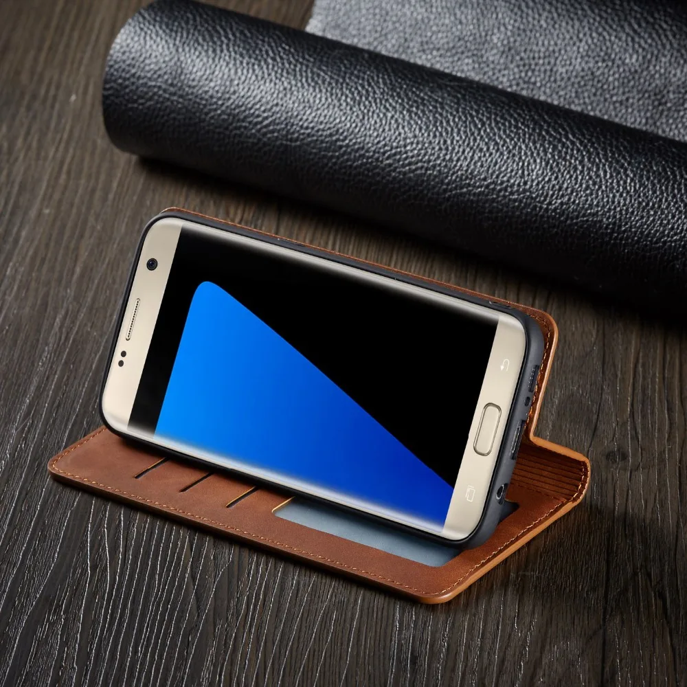 Кожаный флип-чехол для samsung galaxy S7 Edge, чехол, Роскошный кошелек, чехол для samsung S8 S9 S10 Plus, чехол для samsung galaxy S10e, чехол
