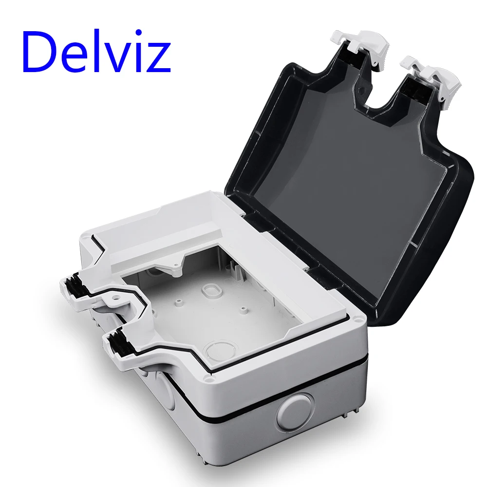 Delviz IP66 Socket Protective box,Outdoor installation switch dust cover,Type 146 socket seal box,Household Waterproof Cover Box