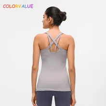 Цветной мягкий тонкий облегающий спортивный жилет для бодибилдинга женский Мягкий Нейлоновый топ для бега и фитнеса без рукавов