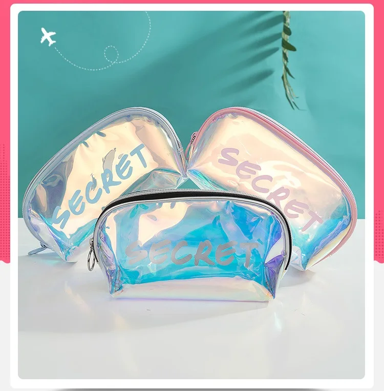 UOSC, лазерная сумка для макияжа, женская косметичка, водонепроницаемая, материал ПВХ, прозрачный, для путешествий, органайзер, для туалетных принадлежностей, для женщин, чехол для макияжа