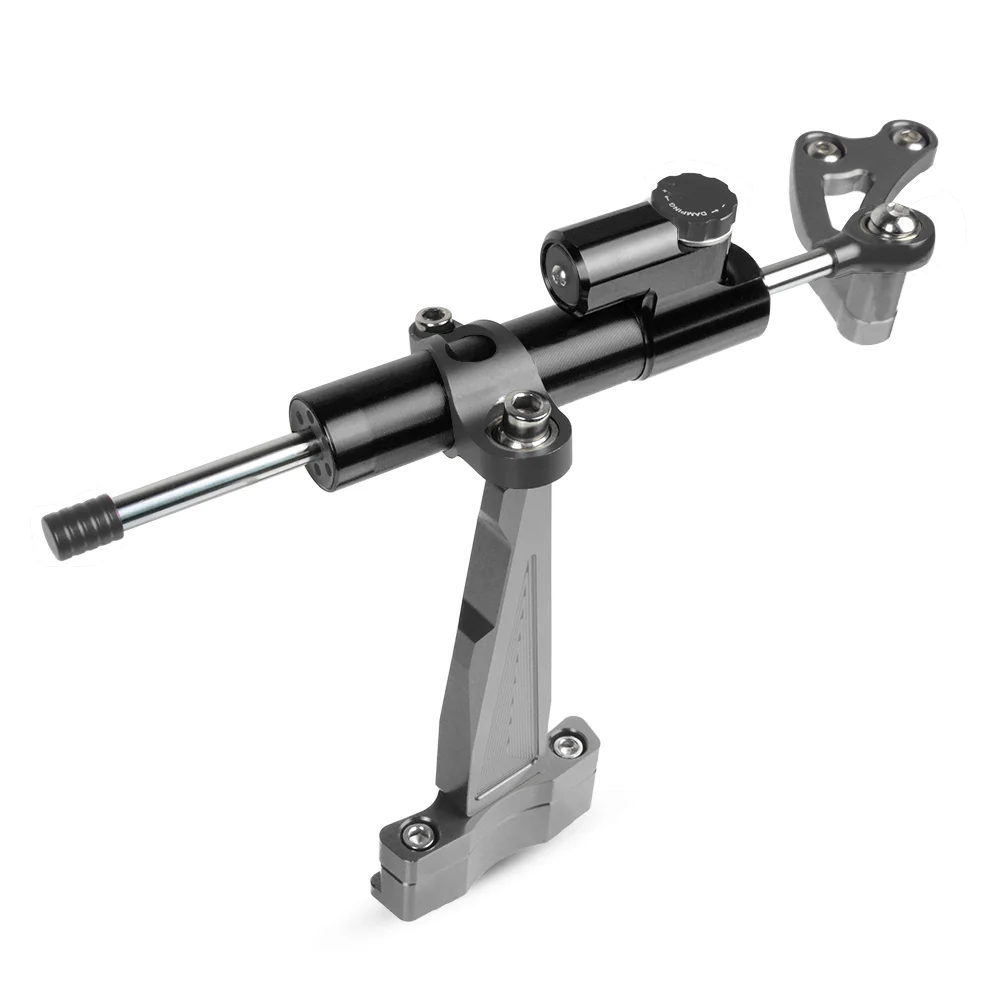 GY-BK-GY Мотоцикл CNC алюминиевый регулируемый руль руля стабилизирующие принадлежности амортизатора адаптер кронштейн комплект аксессуары для HONDA CB650F - Цвет: GY-BK-GY