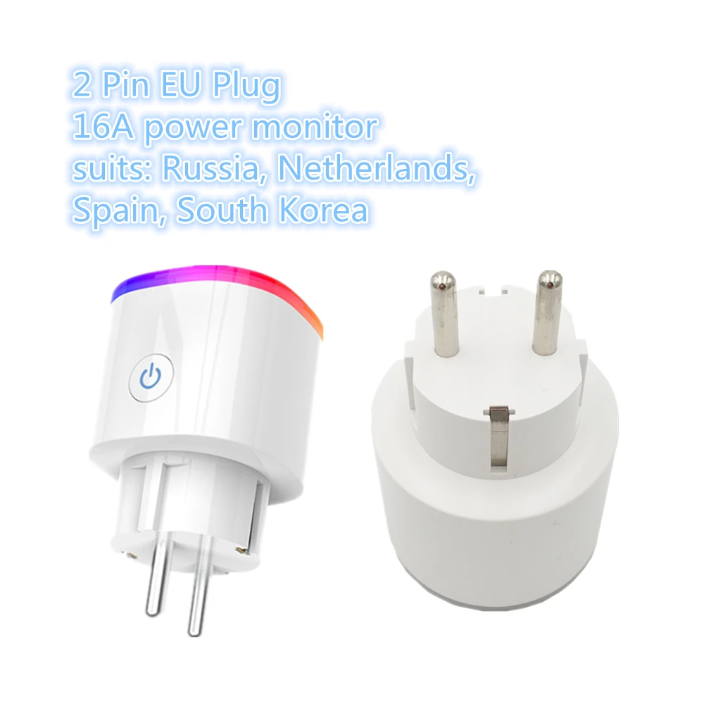 EU 2 Pin plug SUPLO Smart Plug Wifi Smart Socket Tuya Smart Life App EU France US AU UK Poland Korea Plug Alexa Google Home Mini IFTTT - Цвет: EU 2 Pin plug