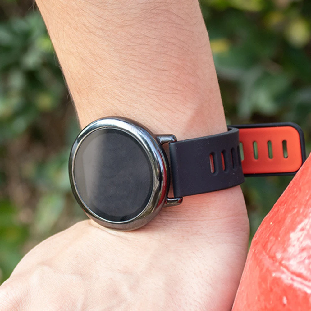 Для Garmin samsung huawei умный спортивный ремешок браслет с 22 мм двухцветным цветным блоком силиконовый ремешок на запястье эпл вотч