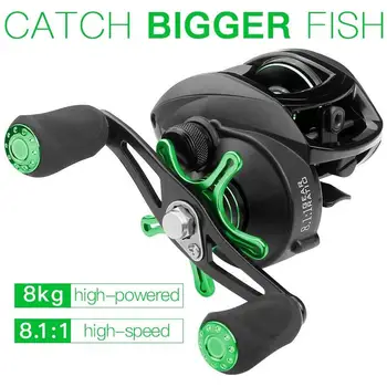 

Fishing Wheel Durable Practical Black Green CNC Wire Cup Metal Rocker Spool Gear Portable Fishing Reel