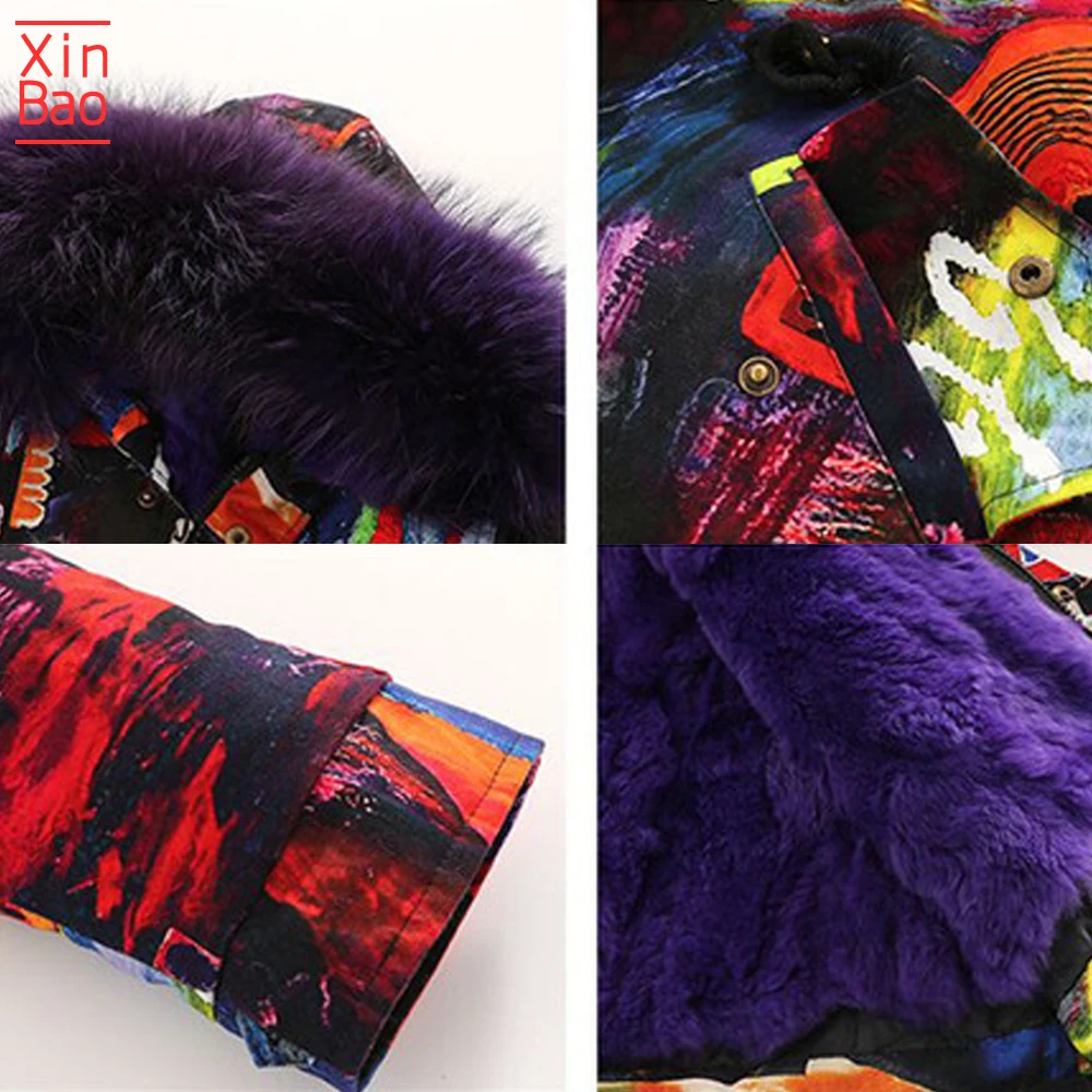 XINBAO/-30 теплое длинное модное зимнее Стеганое пальто для девочек пальто с капюшоном зимний комбинезон парка с густым мехом Подростковая верхняя одежда