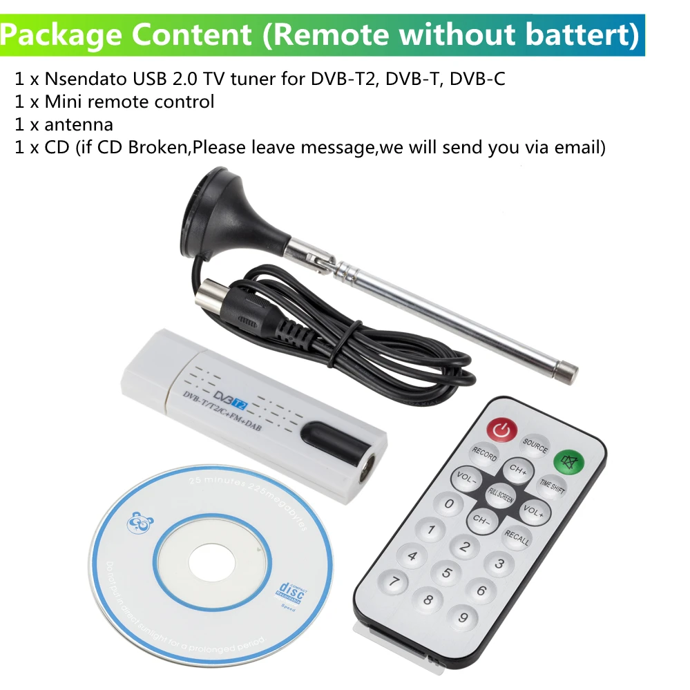 new tv sticks WeeVnn Digital DVB T2 USB TV Stick Tuner with Antenna Remote Control USB2.0 HDTV Receiver for DVB-T2 DVB-C FM DAB Dvb-t2 Usb new tv sticks TV Sticks