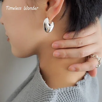 

Timeless Wonder Brass Geo Statement Stud Earrings Women Jewelry Gothic Designer Top Hiphop Ins Fine Party Heavy Trendy Kpop 6257