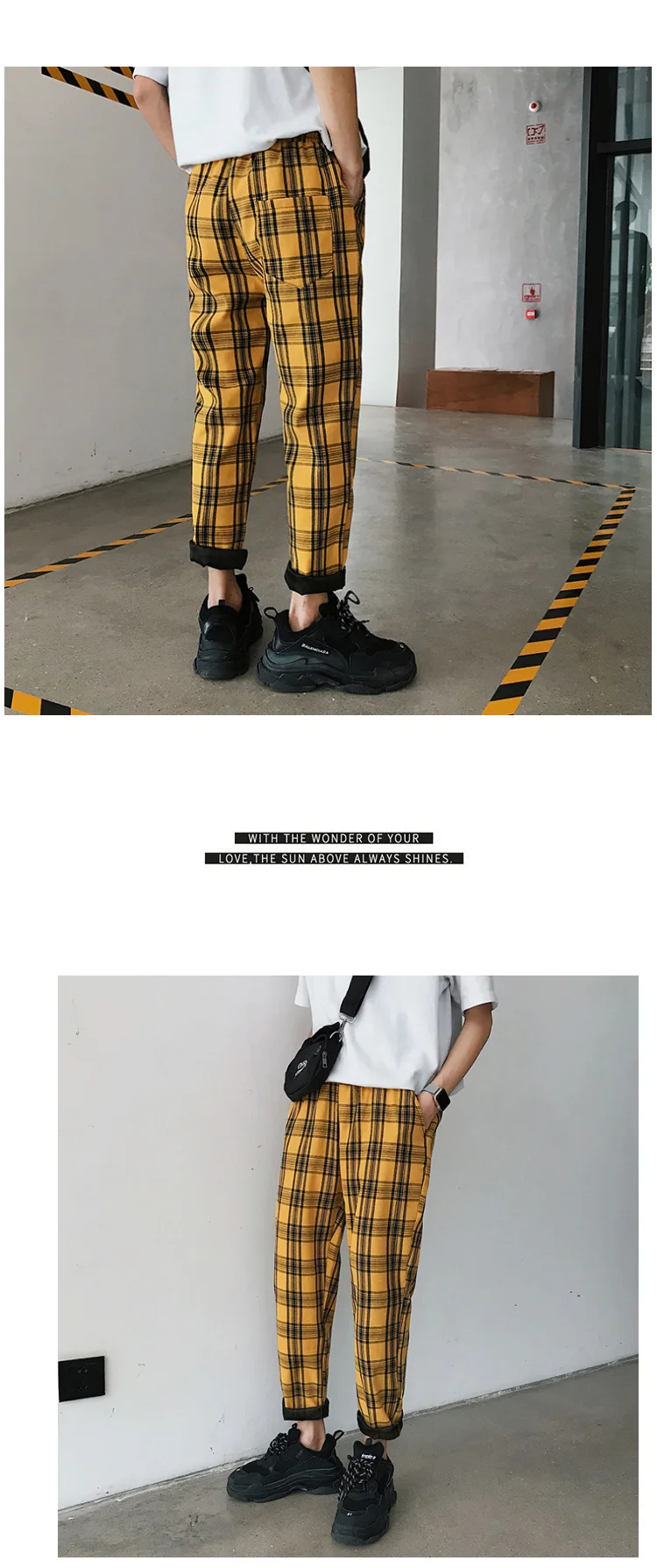 Liketkit Men Women Korean Black Plaid Casual Pants Mens Harajuku Streetwear Harem Pants Male Hip Hop Checkered Trousers 5XL