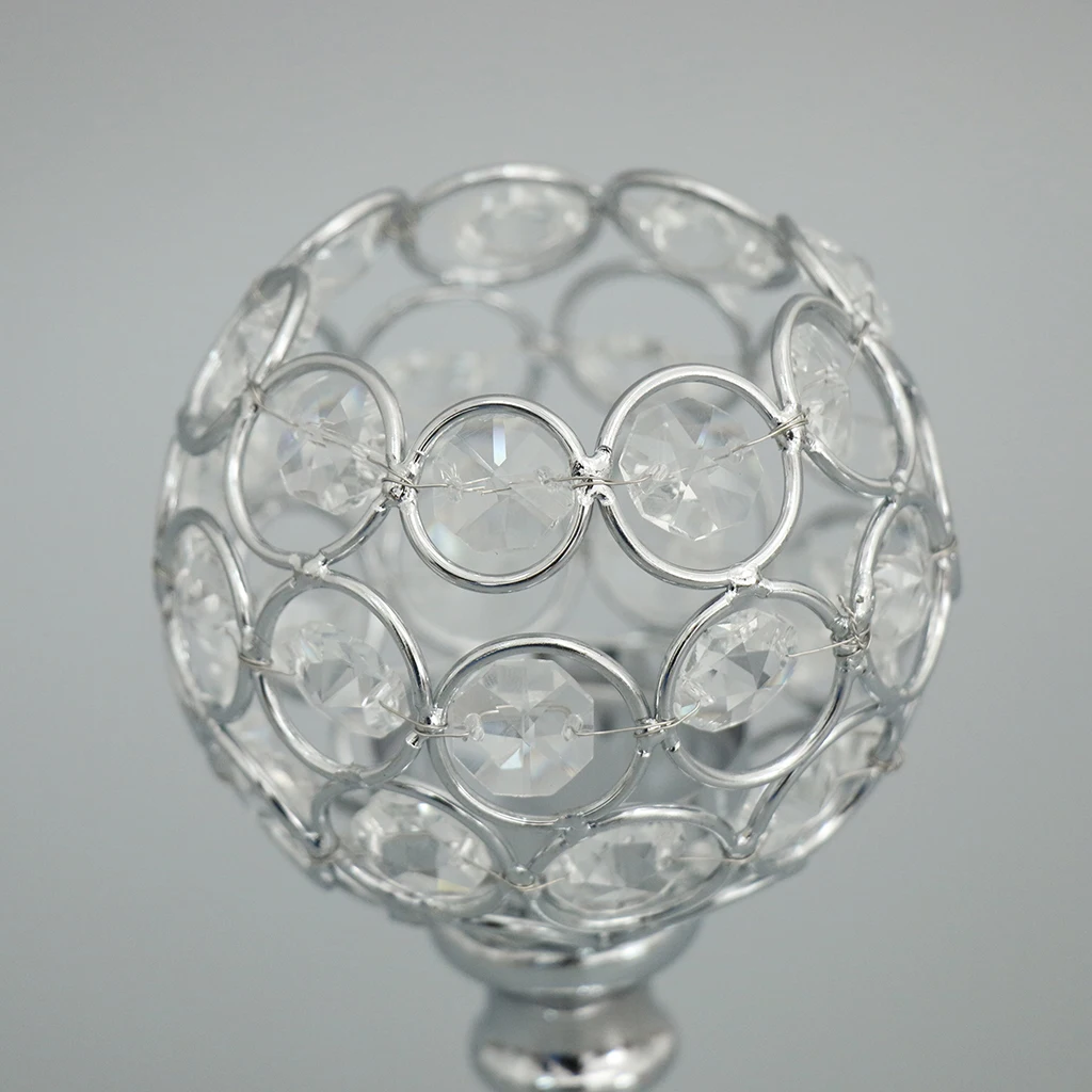 Crystal Metal Candle Holder Candlestick Wedding Holidays Christmas Events Tabletop Decor Ornament Votive Tea Light Diamante