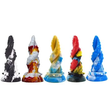 Silicone Octopus Tentacles Irregular Anal Dildo Masturbation Butt Plug Couples Flirting For Women Men Orgasm Anus Beads 2