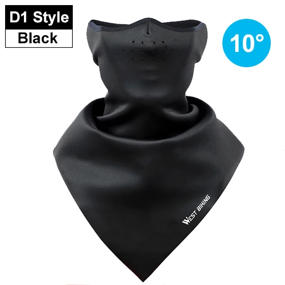 D1-Black WEST BIKING, зимняя велосипедная маска для лица для велосипеда, маска, термальная Флисовая Повязка, тренировочная шапка, щит сноуборд, шапка для мужчин и женщин, велосипедная маска - Цвет: D1-Black