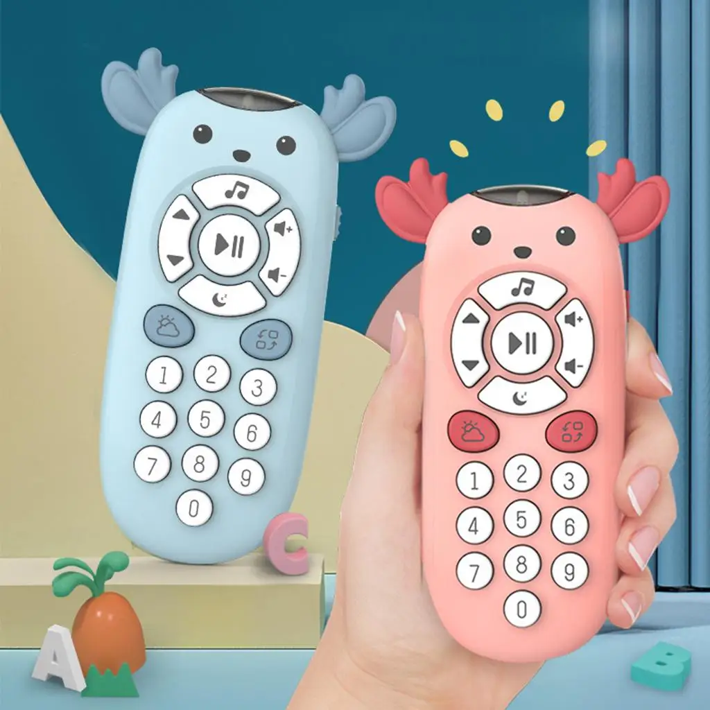 Baby Colorful Music Mobile Phone Toys Electric TV Remote Control Numbers Early Learning Educational Toy Infant Teething Teether