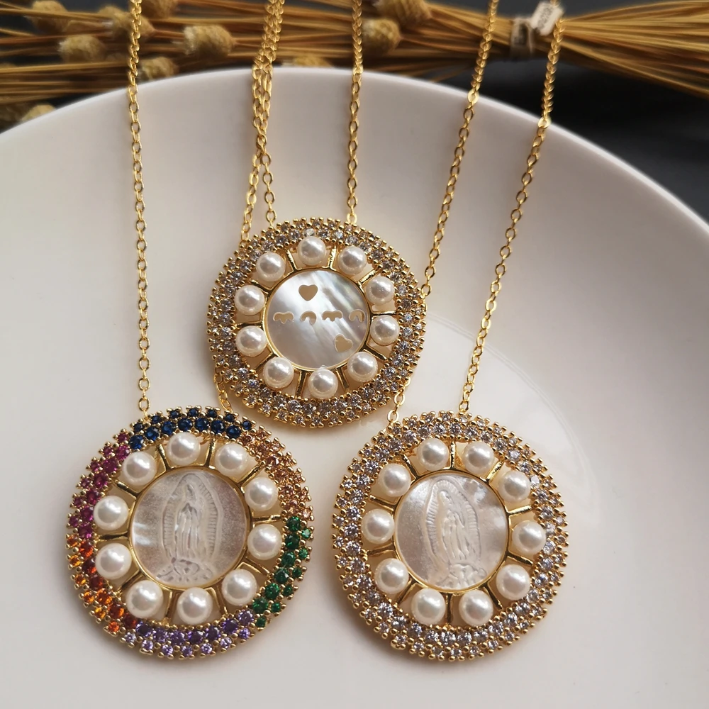 Акция! Ожерелье с перламутровой скорлупой из гуадалупа 31 мм для подарка ожерелье