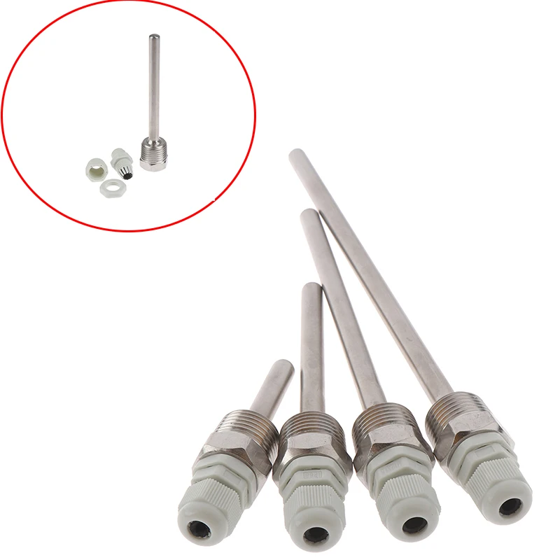 Temperature Sensor Sleeve 50-200mm Thermowell For Thermometer Stainless Steel Thermometer Sleeve Thermometric,thermometer hygrometer,temperature sensor,metal thermowell