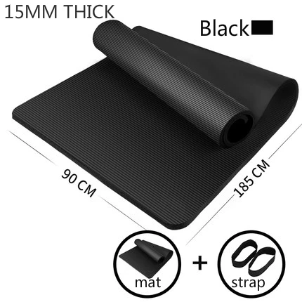 185x90x1.5cm black 185 см увеличенный коврик для фитнеса, коврик для йоги, мужской коврик для тренажерного зала, Esterilla, коврик для йоги, удлиненный нескользящий коврик для начинающих с сумкой для йоги - Цвет: 185x90x1.5cm black