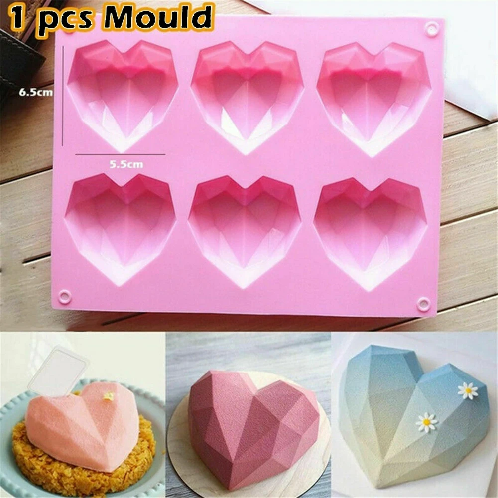 

Silicone 3D Heart Shape Fondant Cake Chocolate Baking Mold Mould Modelling Decor [3]
