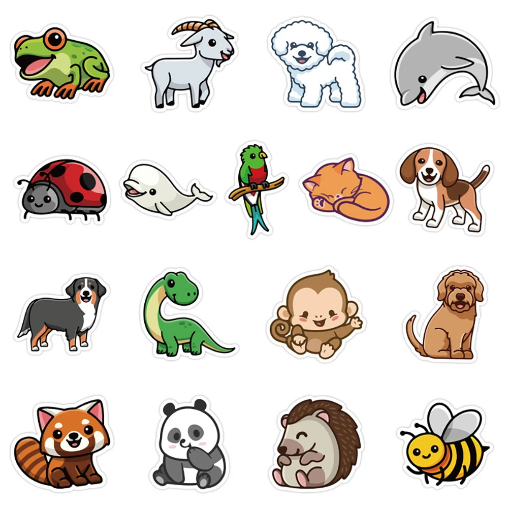 10/30/50PCS Kawaii Animal Cartoon Stickers Skateboard Fridge Phone Guitar Motorcycle Luggage Decal Sticker For Kid Toy cartoon stickers kawaii stickers cartoon animal stickers