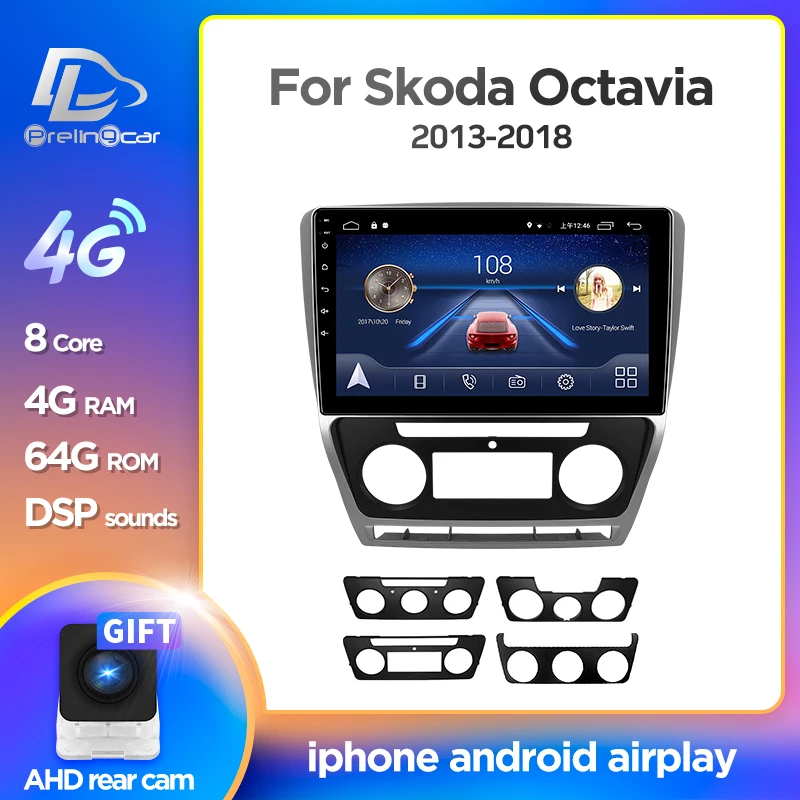 Prelingcar For SKODA Octavia 2 Андроид 10 автомагнитола нет магнитола din DVD для Шкода Октавия 2008