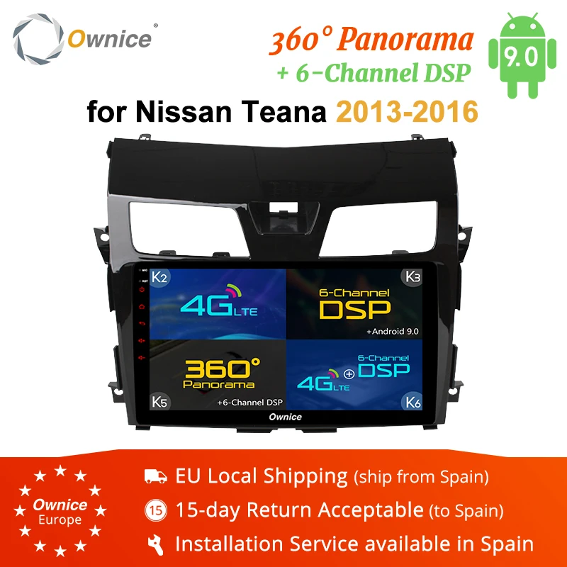 Ownice K1 K2 10,1 дюйма 1024*600 Octa Core Android 8,1 автомобильный dvd-радиоплеер для Nissan Teana 2013-2016 с gps navi 4G LTE