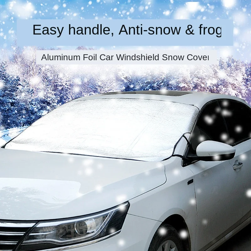 

E-FOUR Windshield Snow Cover Ice Removal Wiper Visor Protector All Weather Winter Summer Auto Sun Shade for Cars Trucks Vans SUV