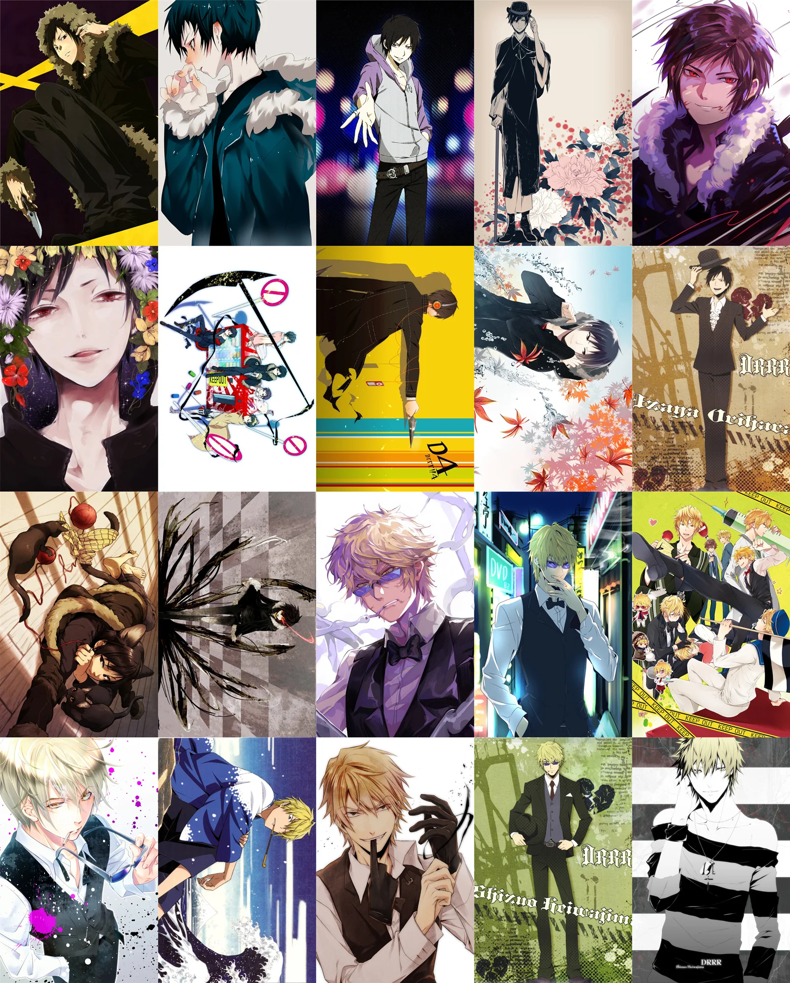 20 шт. один комплект DURARARA! Наклейки для карт Изая Орихара x Shizuo Hei wajima Аниме Манга