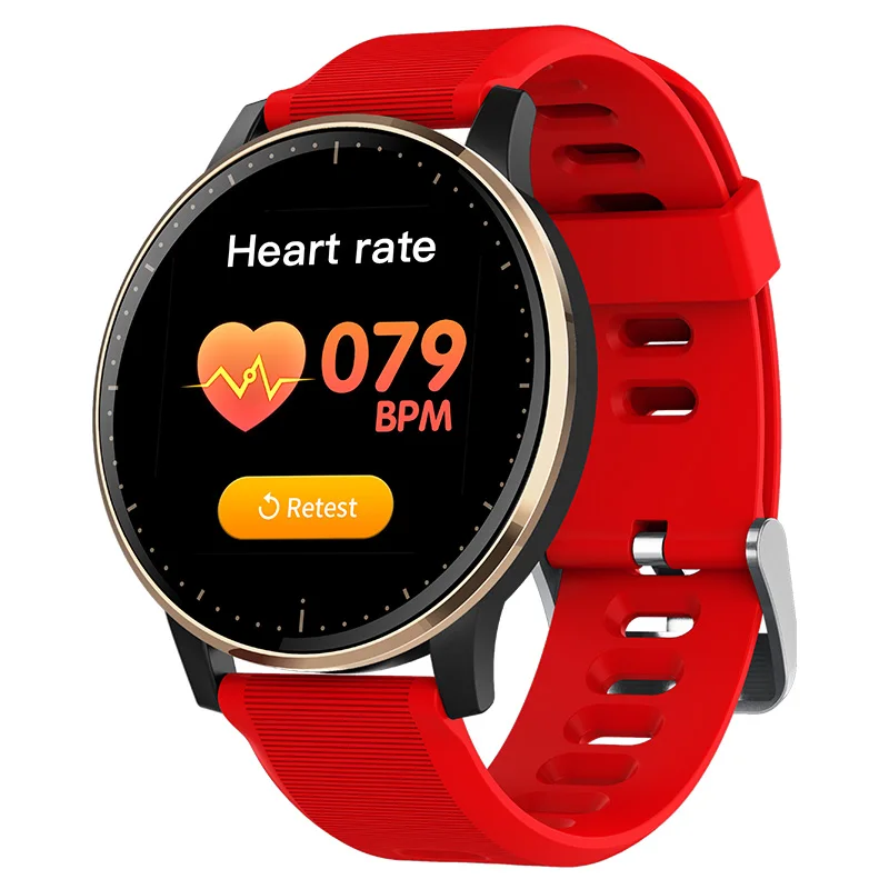 Q20 Смарт часы кровяное давление монитор сердечного ритма часы IP67 Водонепроницаемый Спорт Фитнес Trakcer часы для мужчин и женщин умные часы - Цвет: Red Gold