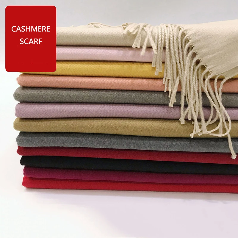 2019 autumn and winter models solid color soft ladies scarf luxury brand imitation cashmere scarf shawl wrapped headscarf