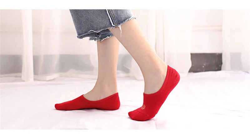 10 pieces=5 pairs New Year Adult Red Tube Socks Cotton With People On The Foot Fu Word Christmas Socks Women Men Socks Set women's socks