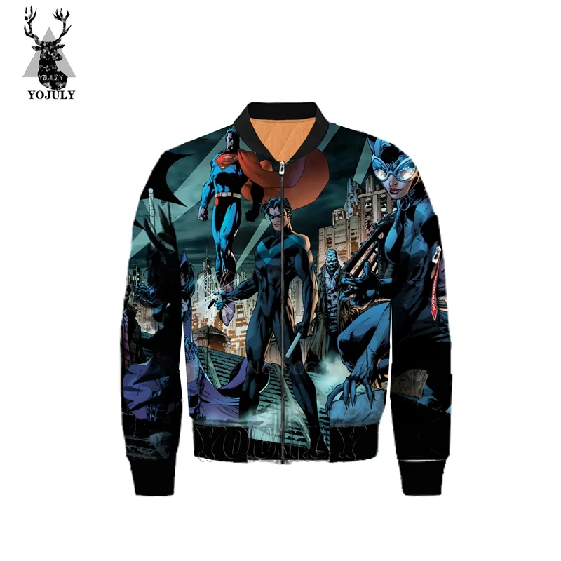 Мужская куртка с 3d принтом Супермена, Marvel off white, модная, утолщенная, Армейская, мужская куртка-бомбер в стиле хип-хоп, уличная одежда, теплое пальто J07 - Цвет: 1