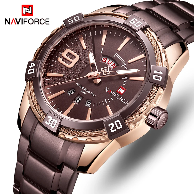 Часы наручные NAVIFORCE Мужские кварцевые брендовые модные спортивные