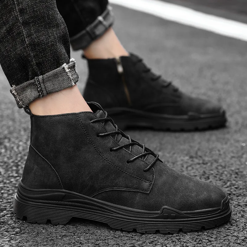 

Autumn & Winter Martin Boots Men's Fashion British Style Hight-top Large Size MEN'S SHOES 45 Short Boots 46 Mid-top Workwear Boo