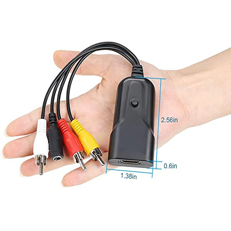 Conversor de Áudio e Vídeo Composto Rca Cvbs av Adaptador para pc Laptop Caixa de tv Ps4 Ps3 Xbox 1080p - Image 2