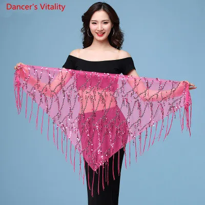 New style Belly dance costumes sequins tassel indian belly dance hip scarf for women belly dancing belt 11kinds of colors hot pink