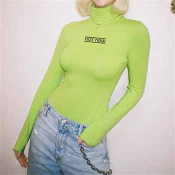 

YYXZ Women Overall Slim Knitted Print Letters Long Sleeve T-shirt Style Turtleneck Woman Skinny Bodysuit Lady Jumpsuit Rompers