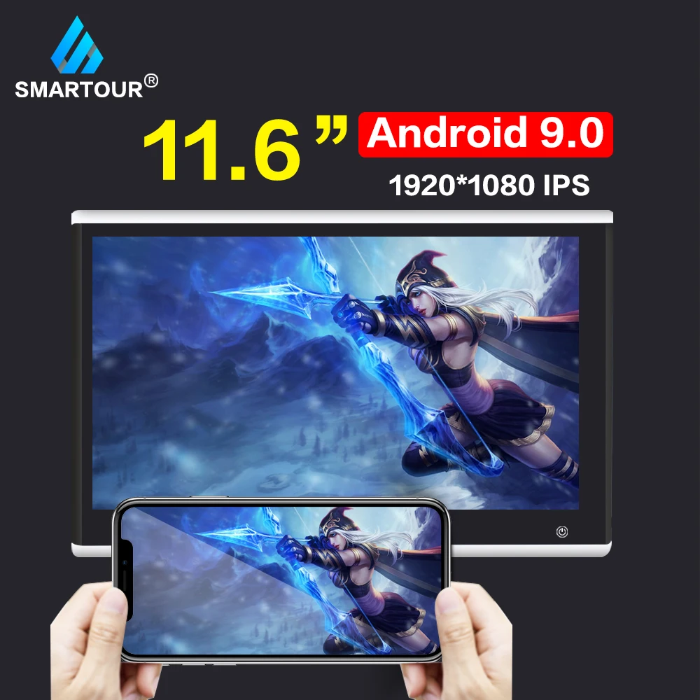 Монитор на подголовник автомобиля Smartour 11 6 дюйма Android 9 0 2 ГБ + 16 1920*1080 4K сенсорный