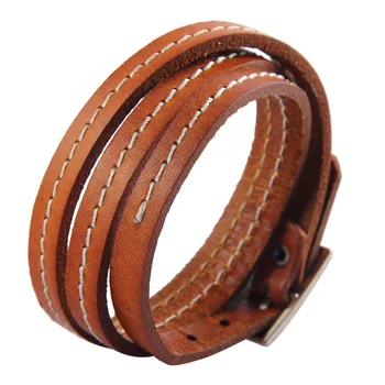 

Multi-layer Bracelets Punk Rock Vintage Men's Bangles Fashion leather bracelet woven cowhide bracelet