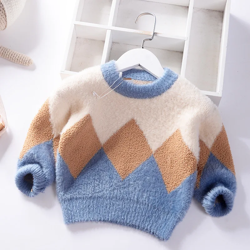 

Small CHILDREN'S Single Layer Pullover Sweater Autumn And Winter New Style Korean-style Children ke li rong Sweater 2 Years Old